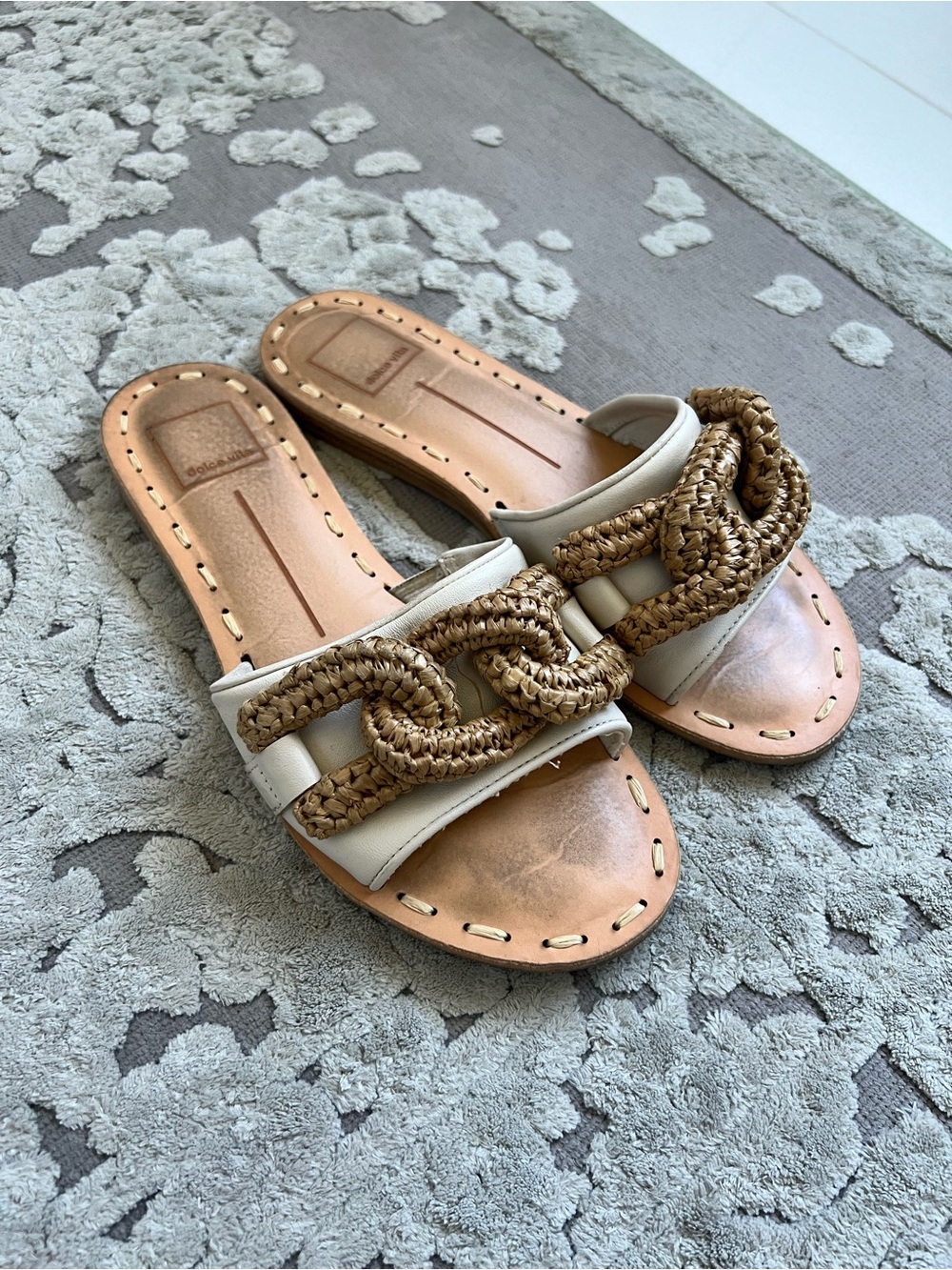 Dolce Vita Rope Knot Beige Leather Sandals Size 7